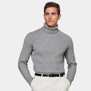 Suitsupply Gray Turtleneck Sweater